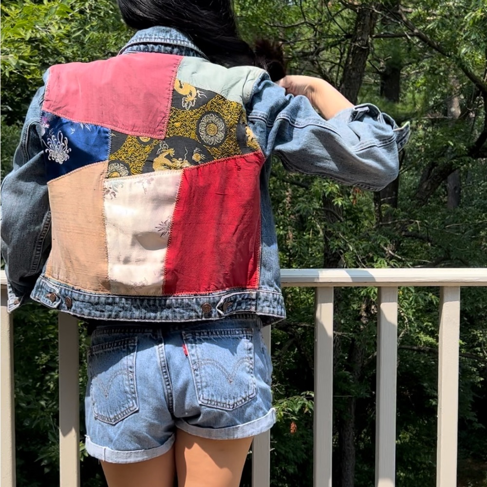 Gap Jean Jacket Asian Motif